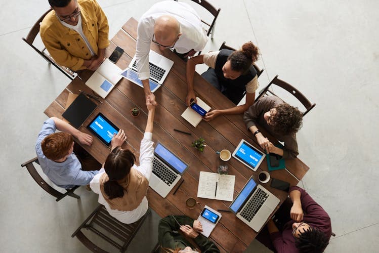 Business partnership meeting